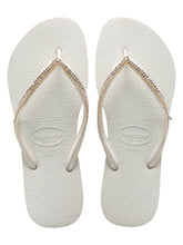 Carregar imagem no visualizador da galeria, Product Front: Havaianas Tongs Slim Crystal Mesh Sw White
