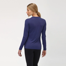 Carregar imagem no visualizador da galeria, Model Back: Uv Line T-Shirt Longsleeve Uvpro Fem Navy Blue Upf50+
