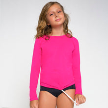 Carregar imagem no visualizador da galeria, Gallery: Uv Line T-Shirt Longsleeve Uvpro Kids Pink Upf50+
