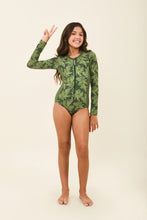 Carregar imagem no visualizador da galeria, Image 04: Uv Line Une Pièce Fille Girl Macae Folhagem Verde Upf50+
