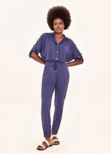 Carregar imagem no visualizador da galeria, Model Front: Uv Line Pantalon De Plage Pants Fem Basic Navy Blue Upf50+
