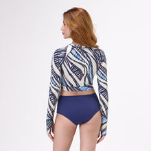 Carregar imagem no visualizador da galeria, Model Back: Uv Line Ensemble Bikini Ondas Upf50+
