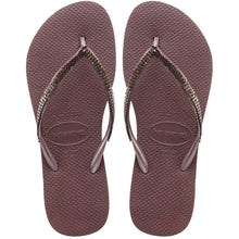 Carregar imagem no visualizador da galeria, Product Front: Havaianas Tongs Slim Metal Mesh Grape Wine
