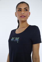 Carregar imagem no visualizador da galeria, Image 04: Alto Giro Fitness Haut T-Shirt Skin Fit Inspiracionais Preto
