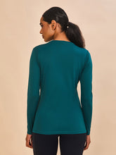 Carregar imagem no visualizador da galeria, Model Back: Uv Line T-Shirt Longsleeve Fem New Fit Petroleo Upf50+
