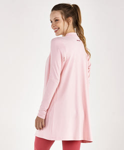 Model Back: Alto Giro Fitness Haut Cardigan Rib Santorini Rosa Respire