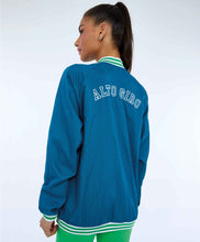 Carregar imagem no visualizador da galeria, Model Back: Alto Giro Fitness Haut Jaqueta Aerofit Bomber Com Punhos Verde Deep Lagon
