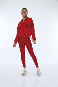 Image 08: Alto Giro Fitness Haut Jaqueta Techno Taslon Com Bolsos Vermelho Haute Red