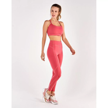 Carregar imagem no visualizador da galeria, Image 04: Alto Giro Fitness Bas Legging Supplex Ziper Barra Coral
