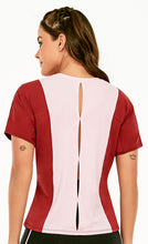 Carregar imagem no visualizador da galeria, Model Back: Alto Giro Fitness Haut T-Shirt Skin Fit Energy Flows Rosa
