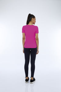 Image 05: Alto Giro Fitness Haut T-Shirt Skin Fit Inspiracionais Pink Choque