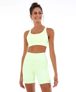 Image 02: Alto Giro Fitness Haut Top Blackout Sustentacao E Silk Amarelinho Lime