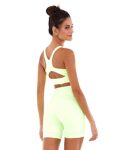 Carregar imagem no visualizador da galeria, Image 04: Alto Giro Fitness Haut Top Blackout Sustentacao E Silk Amarelinho Lime
