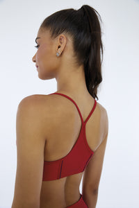 Model Back: Alto Giro Fitness Haut Top Hyper Recortes Atlanta Vermelho Haute Red