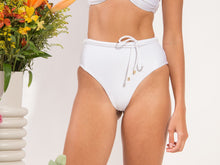 Carregar imagem no visualizador da galeria, Bottom Shimmer-White Belted-High-Waist
