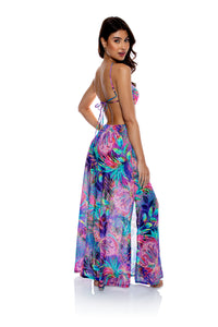 Cut Out Long Dress Multicolor