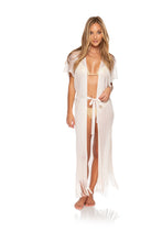 Carregar imagem no visualizador da galeria, Fringe Long Caftan Off White
