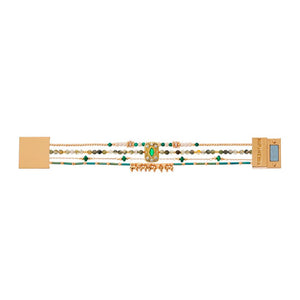 Image 03: Hipanema Bracelet Cuff Karmelia Green Hipenema