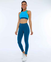 Carregar imagem no visualizador da galeria, Legging Supplex Com Laser No Cos Verde Deep
