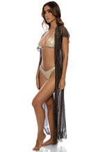 Carregar imagem no visualizador da galeria, Image 06: Luli Fama Vêtement De Plage Long Caftan Siren Dream Black Gold
