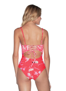 Model Back: Maaji Une Pièce Scarlet Goddess