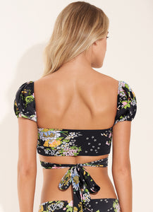 Model Back: Maaji Haut Top Black Bouquete Antonia Flirt