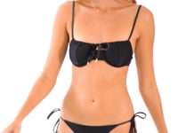 Carregar e reproduzir vídeo no visualizador da Galeria, Video: Rio De Sol Bas Bottom Shimmer-Black Cheeky-Tie-Gold
