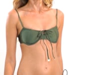 Carregar e reproduzir vídeo no visualizador da Galeria, Video: Rio De Sol Bas Bottom Shimmer-Croco Cheeky-Tie-Gold
