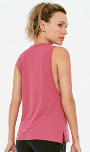 Regata Skin Fit Aberturas Laterais Cinza Rosa