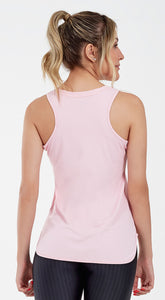 Regata Skin Fit Alongada Gola V Rosa Clara
