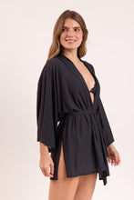 Carregar imagem no visualizador da galeria, Image 03: Rio De Sol Robe De Plage Black Kimono
