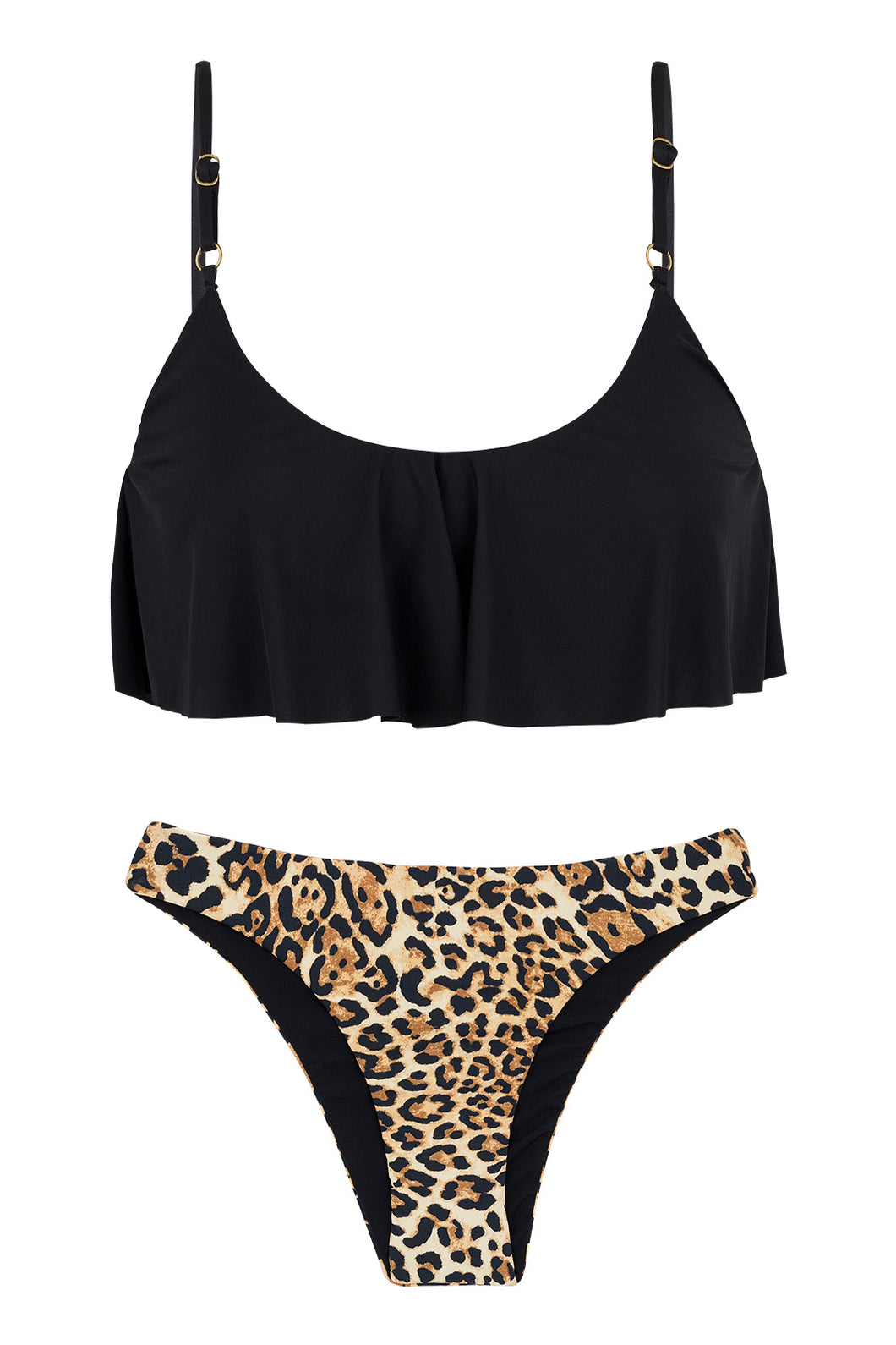 Product Front: Rio De Sol Ensemble Leopardo Black Babado