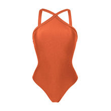 Carregar imagem no visualizador da galeria, Product Front: Rio De Sol Une Pièce Paprica High-Neck
