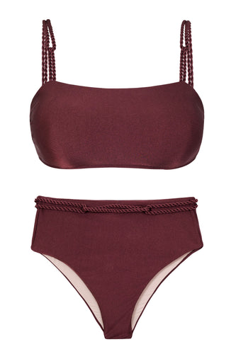 Product Front: Rio De Sol Ensemble Set Barolo Bandeau-Reto Hotpants