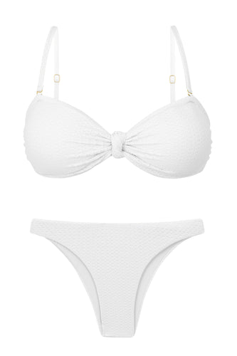 Product Front: Rio De Sol Ensemble Set Bora-White Bandeau-Joy Leblon