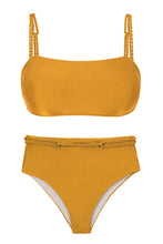 Carregar imagem no visualizador da galeria, Product Front: Rio De Sol Ensemble Set Damasco Bandeau-Reto Hotpants
