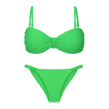 Carregar imagem no visualizador da galeria, Product Front: Rio De Sol Ensemble Set Dots-Energy Bandeau-Crispy Cheeky-Crispy
