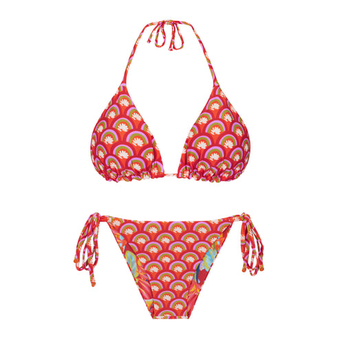 Product Front: Rio De Sol Ensemble Set Floral-Scales Tri-Inv Lacinho