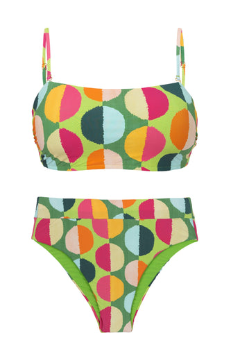Product Front: Rio De Sol Ensemble Set Garden-City Bandeau-Reto Hotpant-Cos