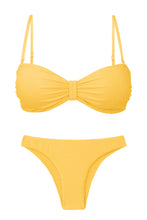 Carregar imagem no visualizador da galeria, Product Front: Rio De Sol Ensemble Set Malibu-Yellow Bandeau-Duo Essential
