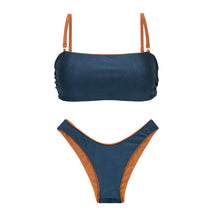 Carregar imagem no visualizador da galeria, Product Back: Rio De Sol Ensemble Set Nocciola Bandeau-Reto High-Leg
