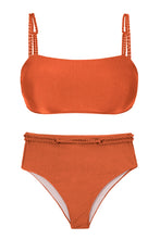 Carregar imagem no visualizador da galeria, Product Front: Rio De Sol Ensemble Set Paprica Bandeau-Reto Hotpants

