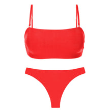Carregar imagem no visualizador da galeria, Product Front: Rio De Sol Ensemble Set Rouge Bandeau-Reto Nice-Fio

