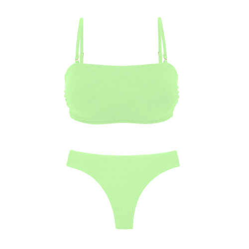 Product Front: Rio De Sol Ensemble Set Sand-Menta Bandeau-Reto Nice-Fio