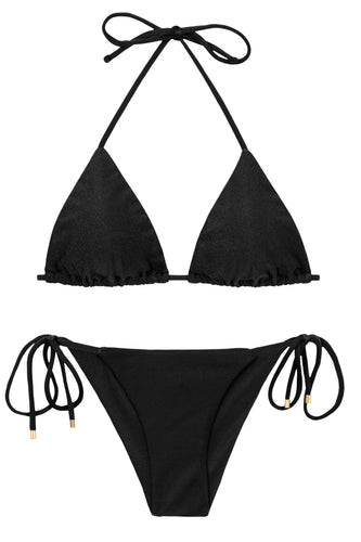 Product Front: Rio De Sol Ensemble Set Shimmer-Black Tri-Inv Cheeky-Tie