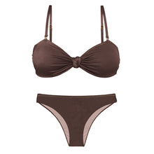 Carregar imagem no visualizador da galeria, Product Front: Rio De Sol Ensemble Set Shimmer-Coffee Bandeau-Joy Essential
