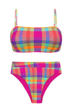 Carregar imagem no visualizador da galeria, Product Front: Rio De Sol Ensemble Set Tulip-Garden Bandeau-Reto Hotpant-Cos
