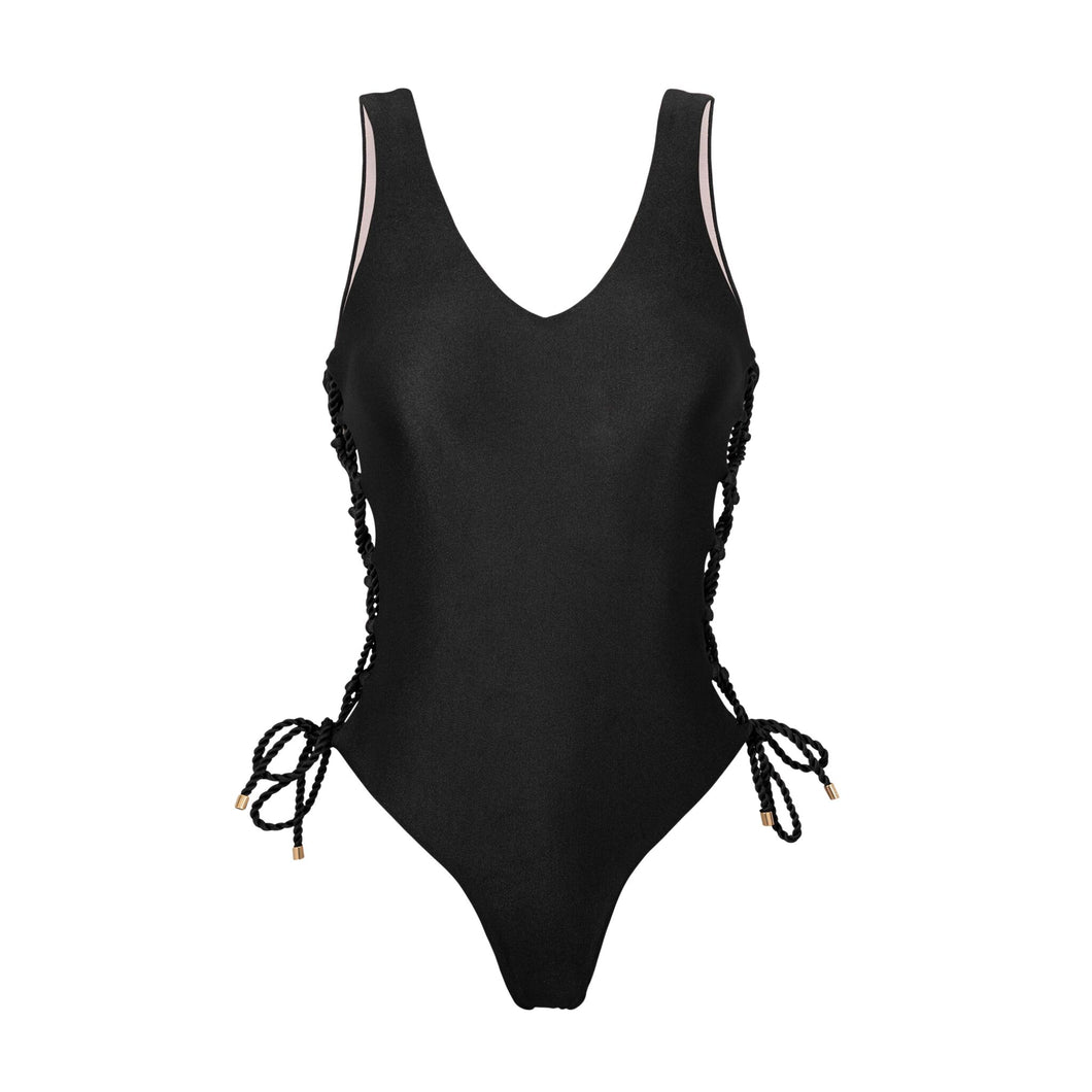 Product Front: Rio De Sol Une Pièce Shimmer-Black Zoe