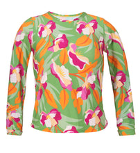 Carregar imagem no visualizador da galeria, Product Front: Rio De Sol Haut Top Green-Bloom Rash-Guard
