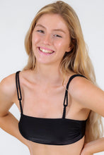 Carregar imagem no visualizador da galeria, Gallery: Rio De Sol Haut Top Shimmer-Black Bandeau-Reto

